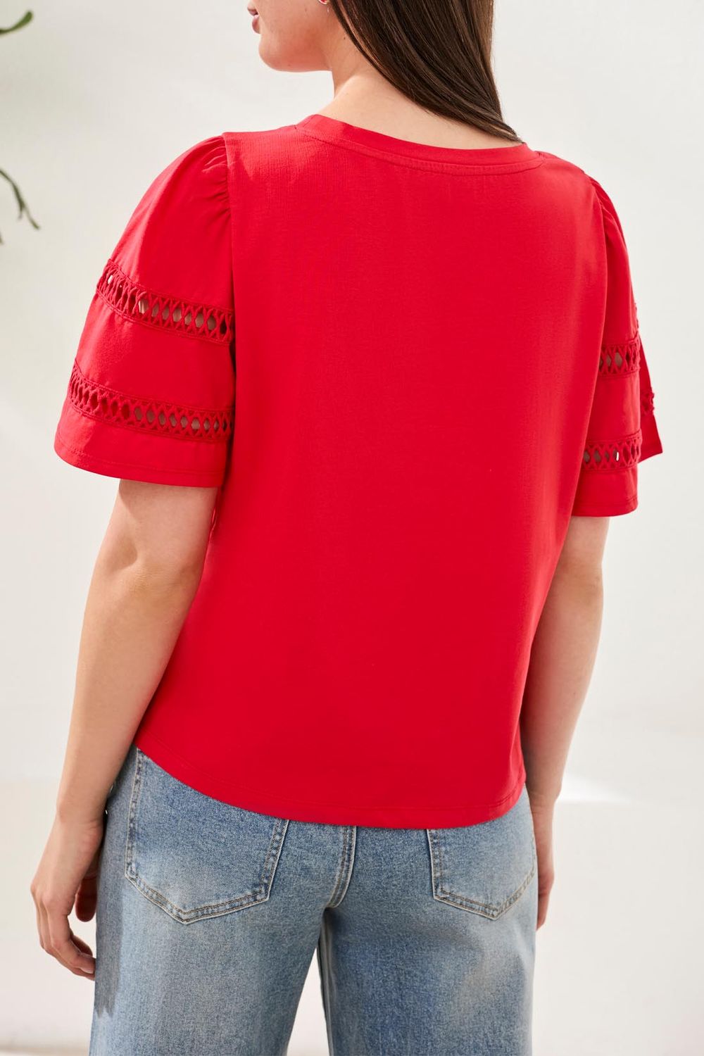 Flutter Sleeve Top 2484O/8438 Sangria XS