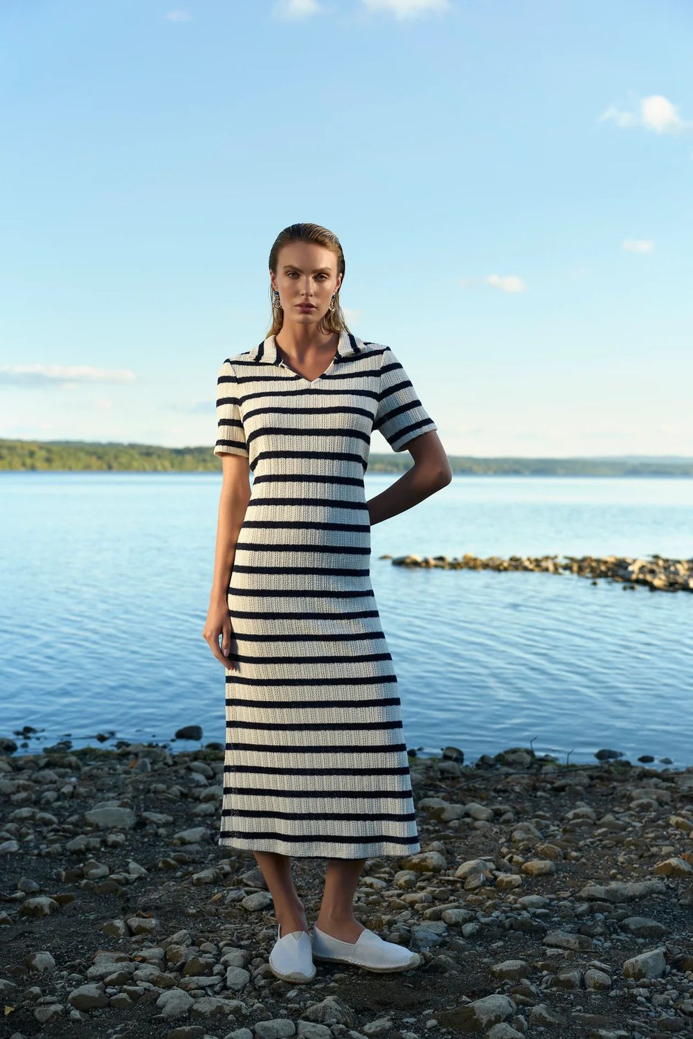 Knit Dress 261349, Color: Natural/Navy, Size: 4