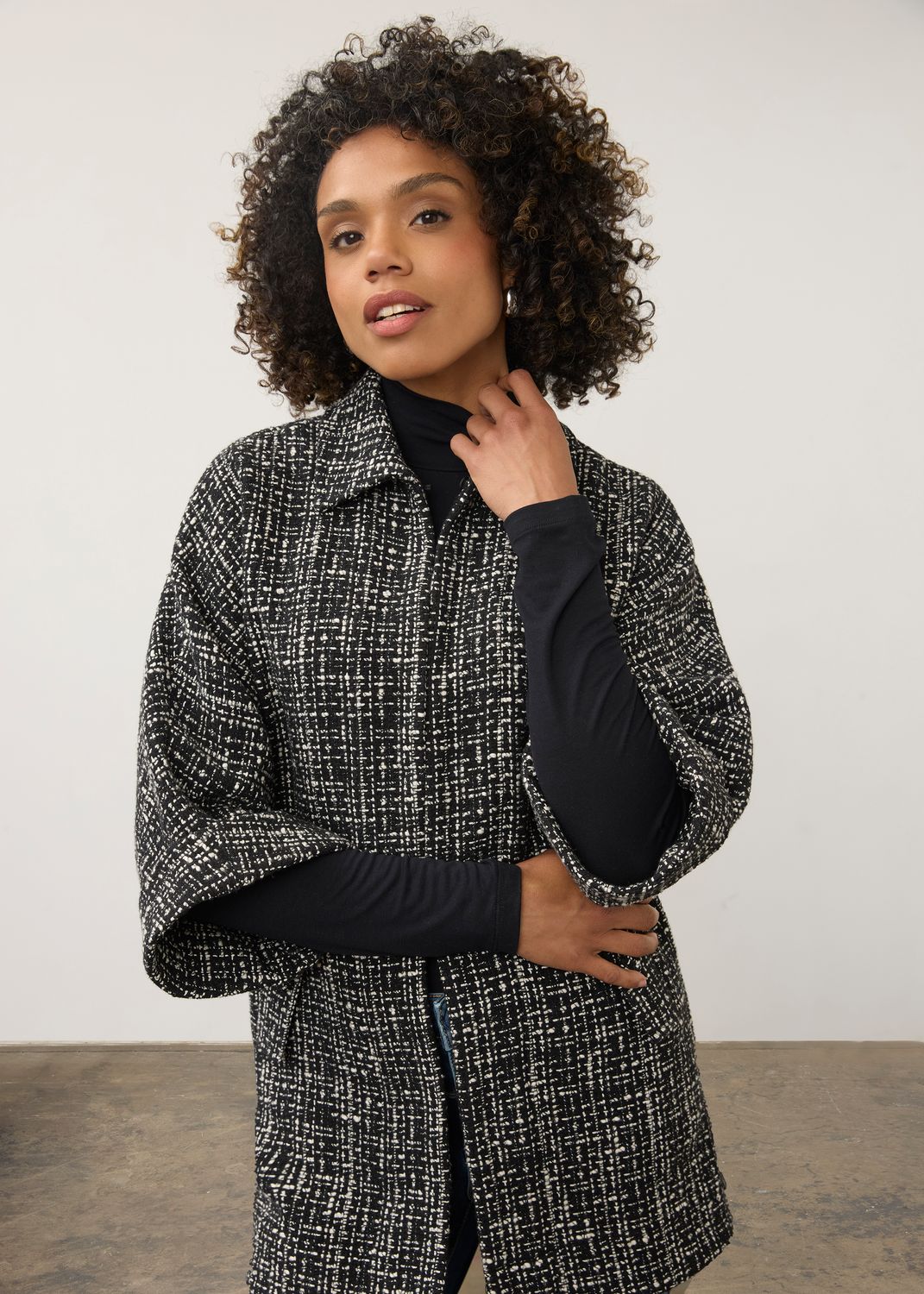 Tweed Poncho Jacket 11107918