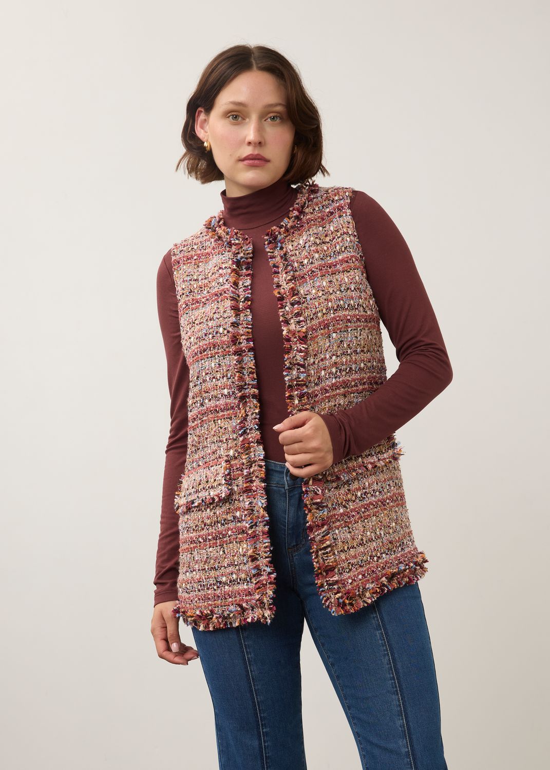 Long Tweed Vest 10008239