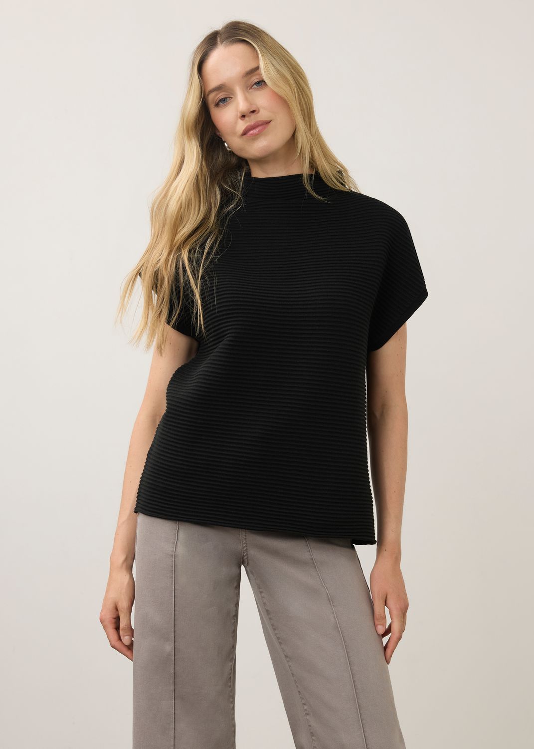 Ottoman Cap Sleeve Sweater 1012203