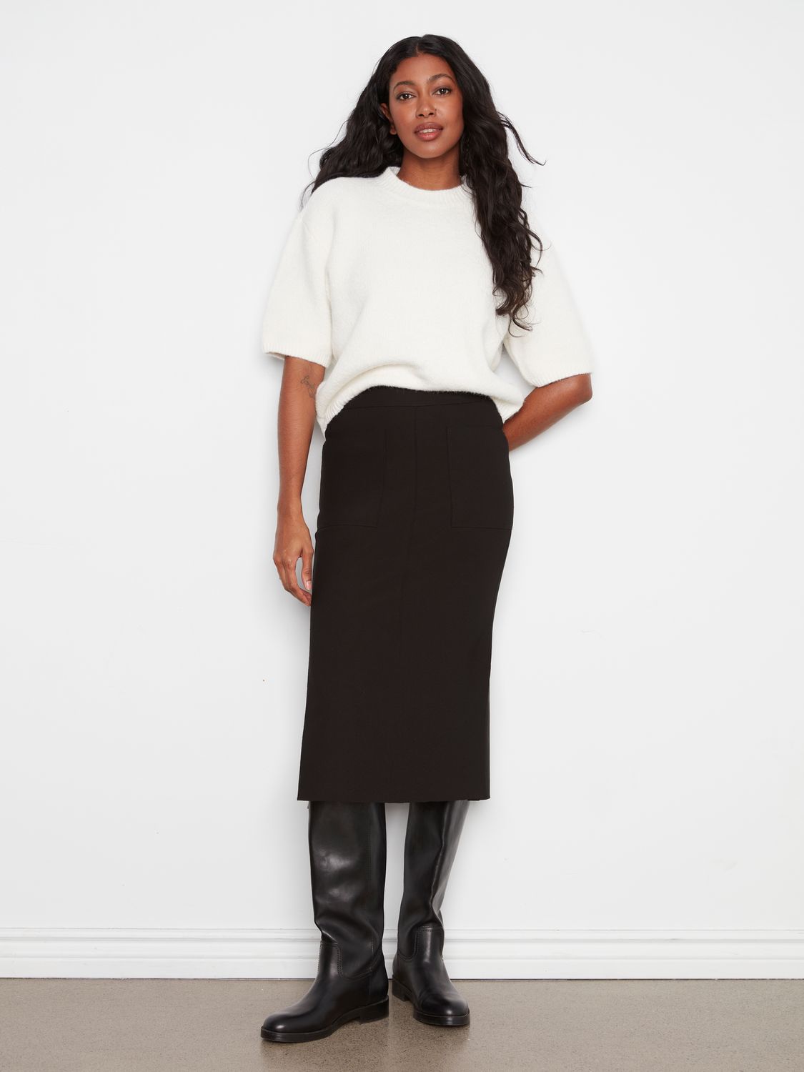 Crepe Skirt With Pockets C7076RR/049C