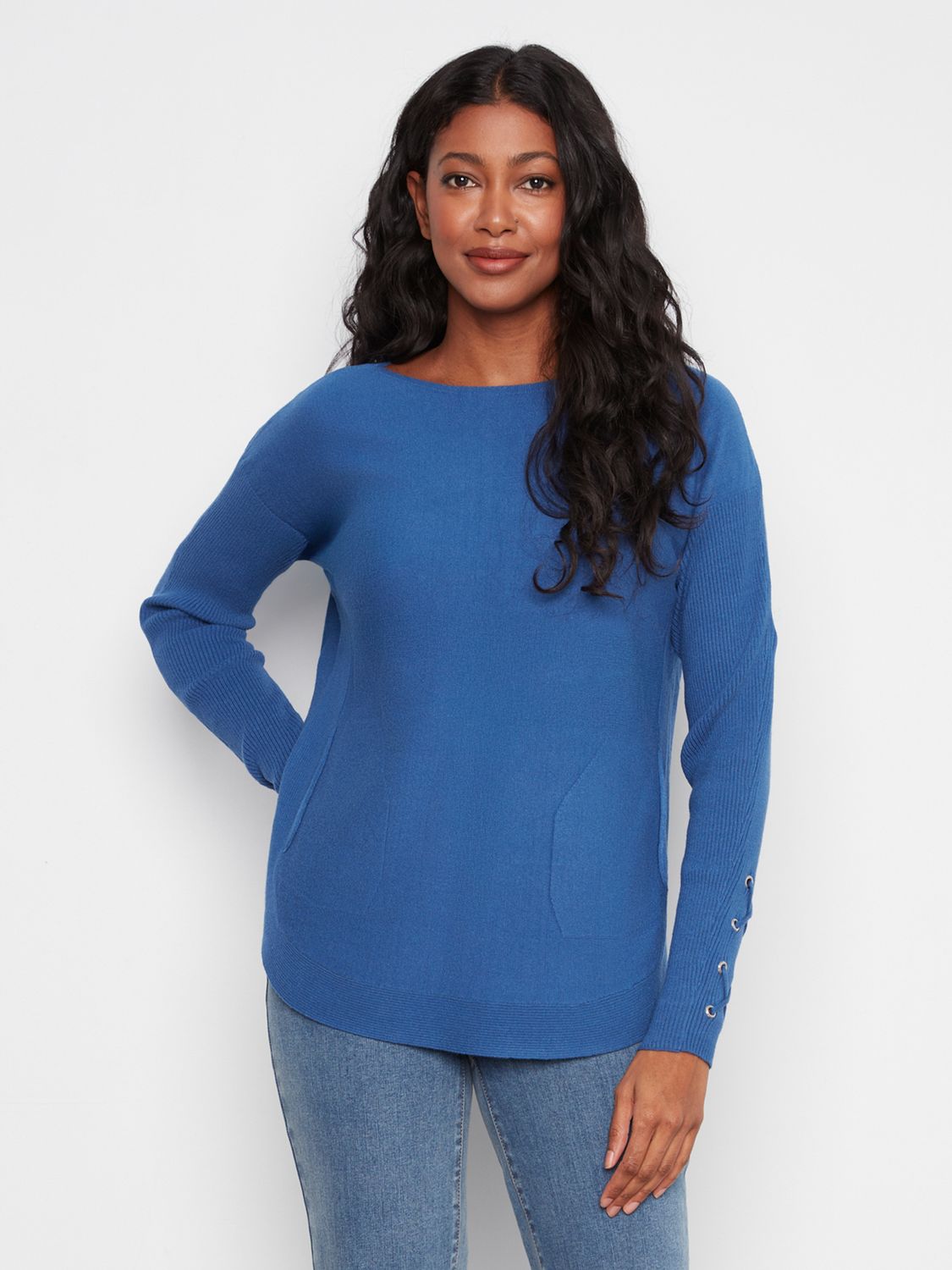 Rounded Hem Sweater W/Pockets C2380YR/464A