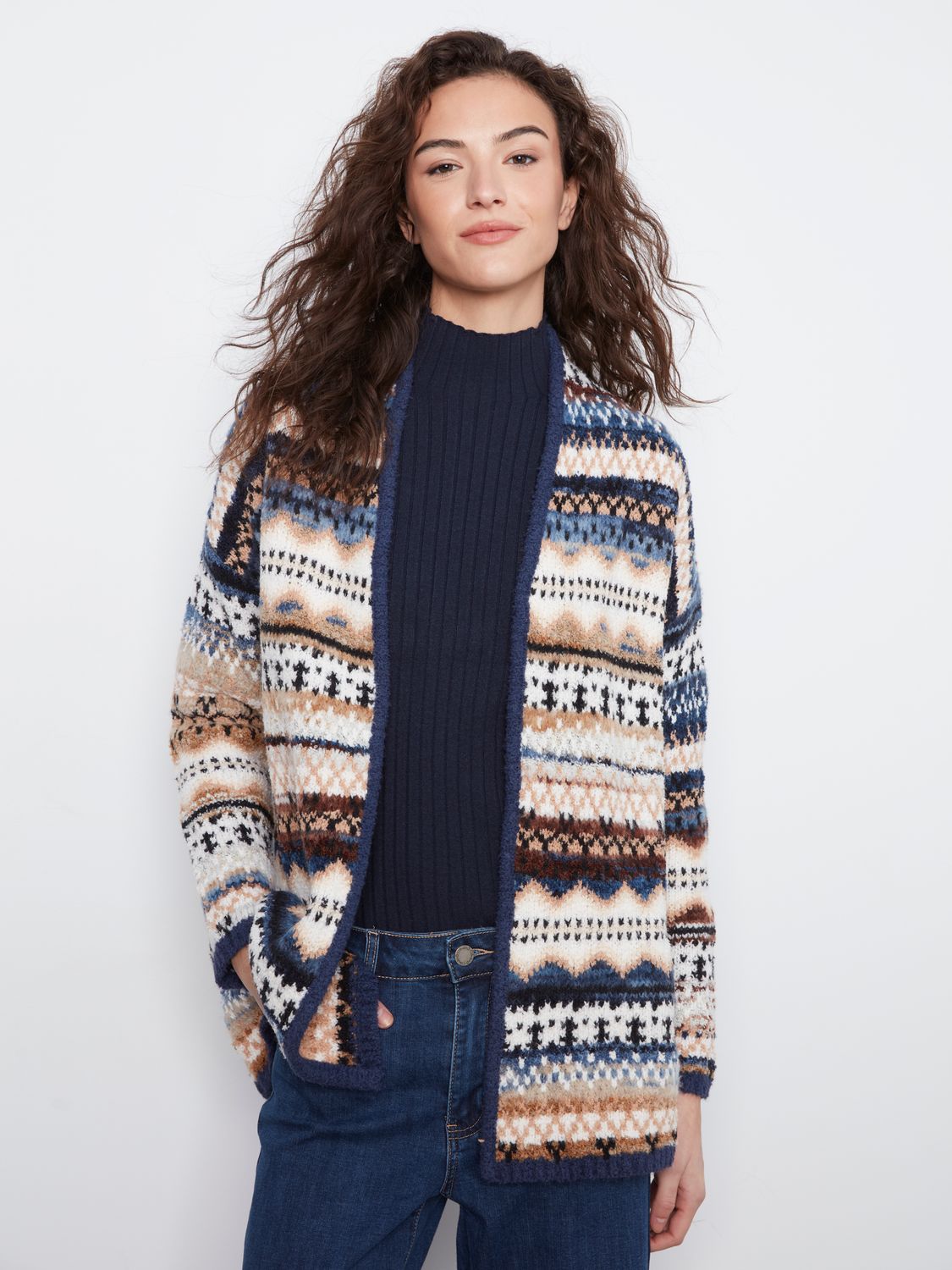 Space Dye Jacquard Cardigan C2934RP 646C