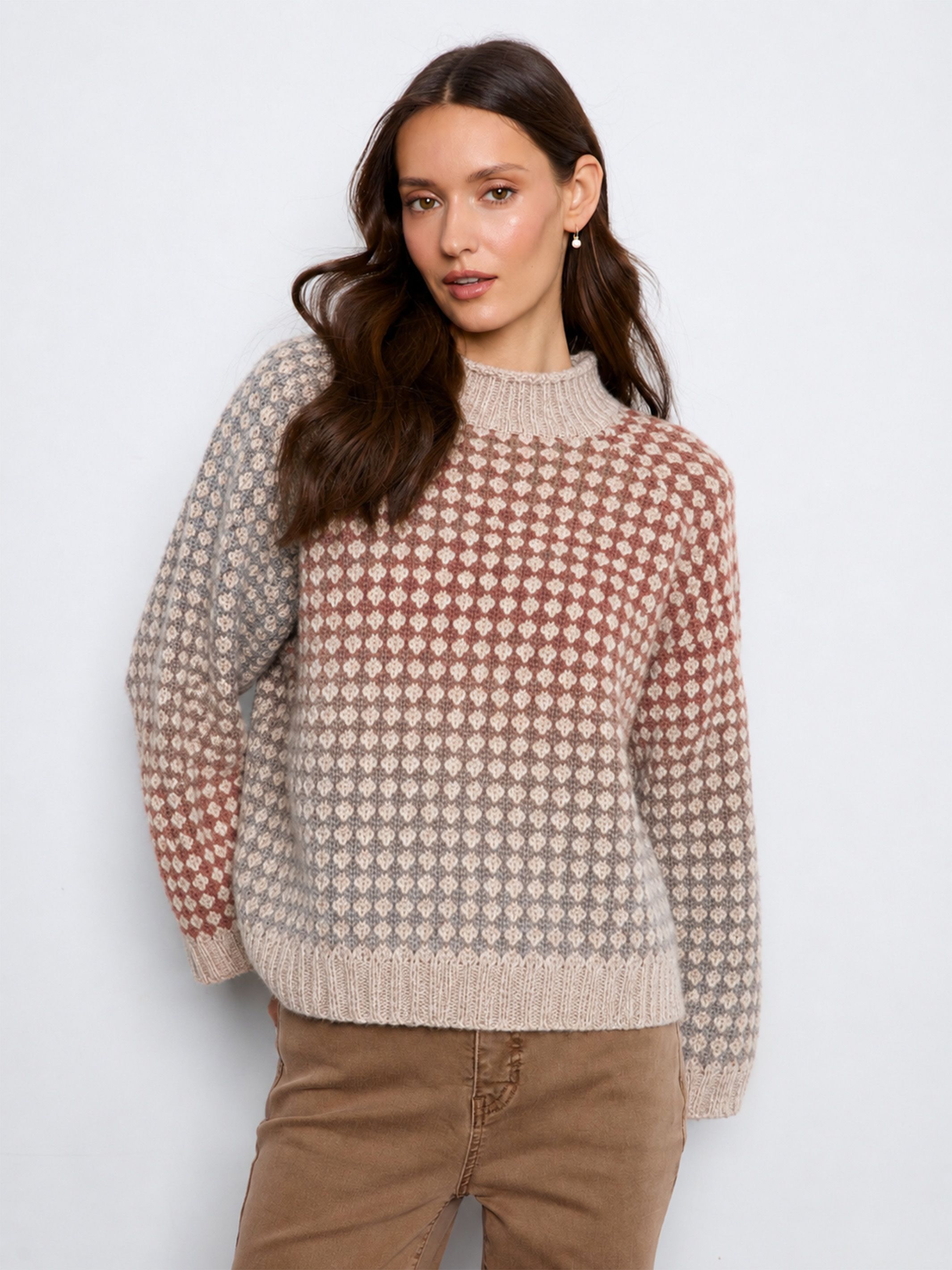 Mock Neck Knit Sweater by Charlie B