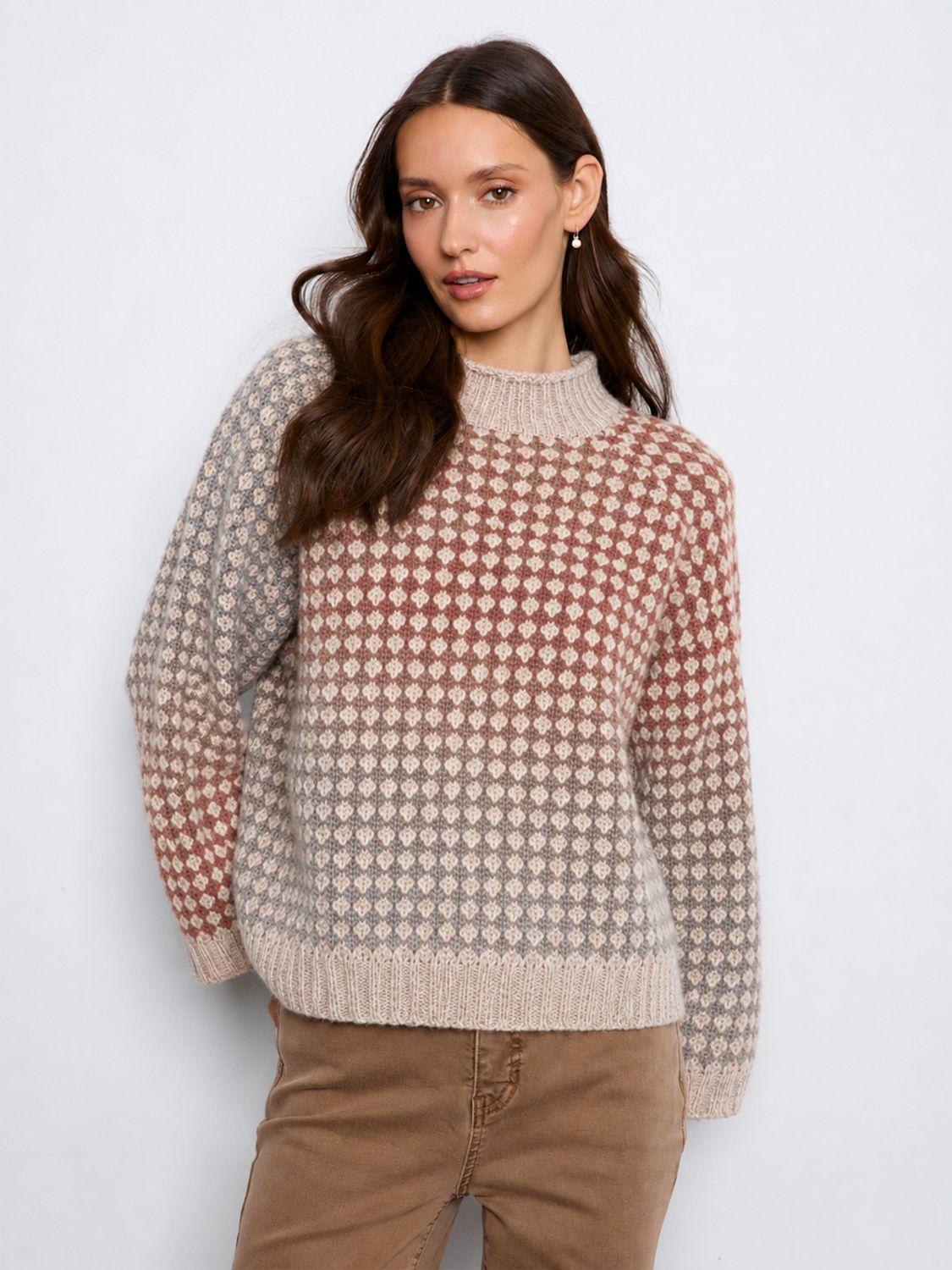 Mock Neck Knit Sweater C2071 773C