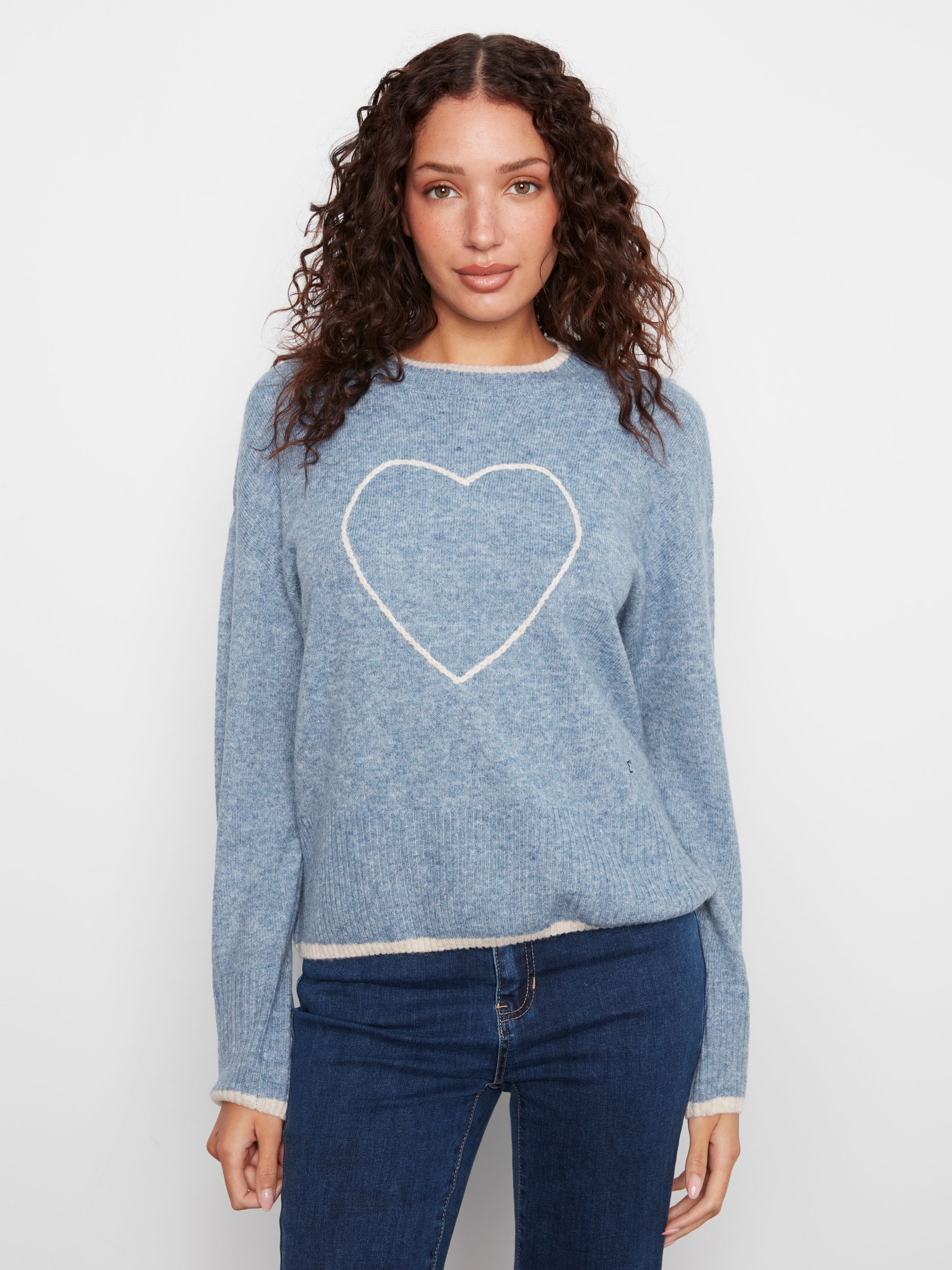 Embroidered Heart Sweater by Charlie B