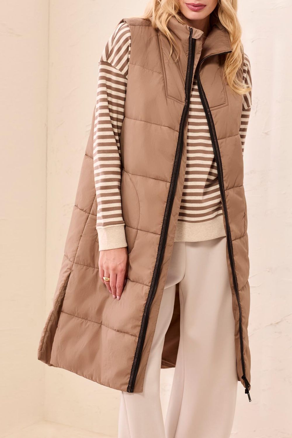 Quilted Long Vest 2314O/3823