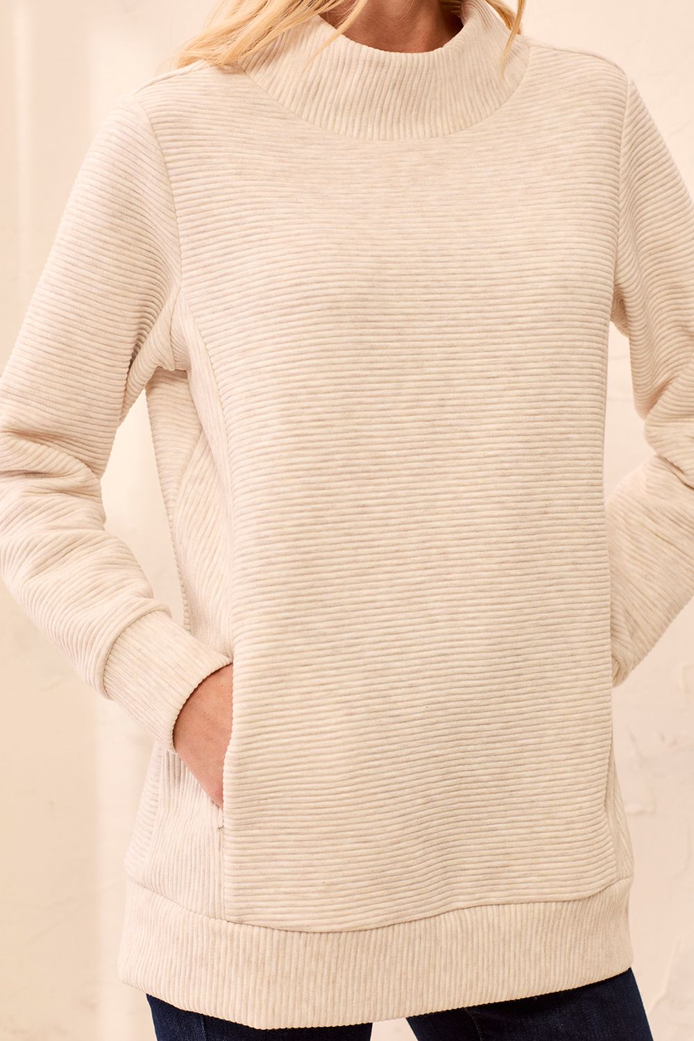 Tunic W/Invisible Pockets 3165O/8306, Color: Sand Stone, Size: XS