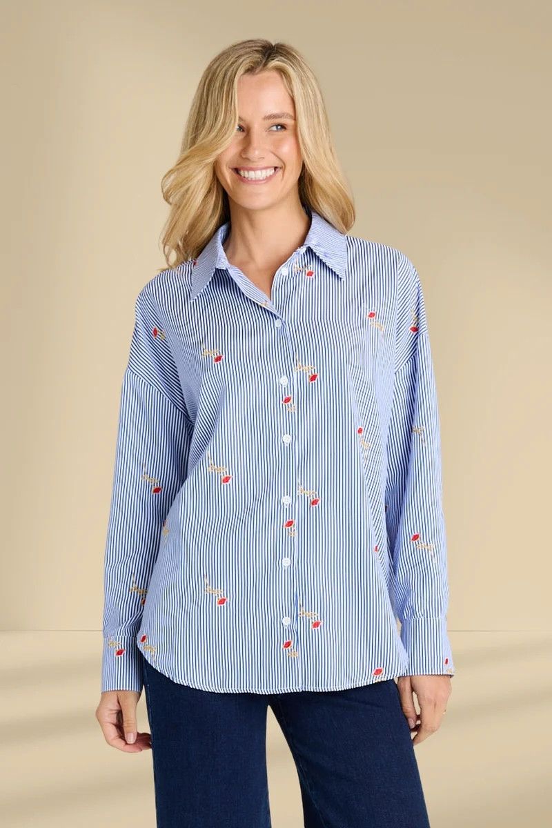 Sage Shirt Rose Stripes 8384