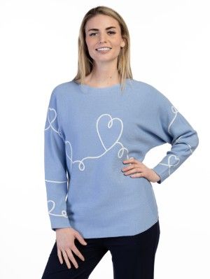 Heart Pattern Sweater V7139