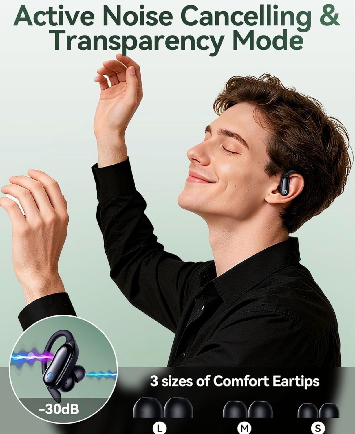 GNMN Active Noise Cancelling Ear Buds Wireless Earbuds