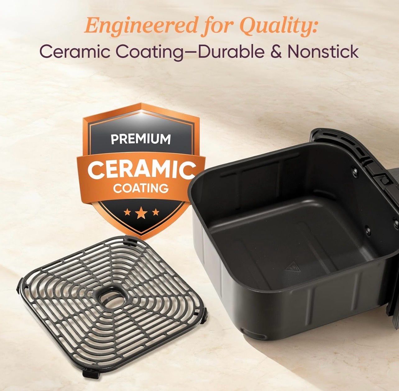 9-in-1 TurboBlaze Air Fryer 6 Qt, Premium Ceramic Coating