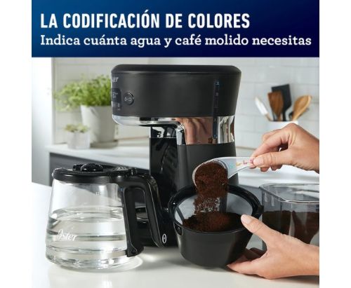 Cafetera Oster® 12 tazas - Sistema medición programable / Color Negro