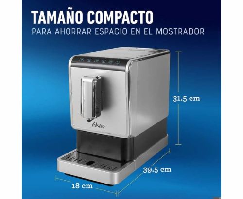 Cafetera Automática Oster® para Espresso de 20 bar de presión / Acero inoxidable