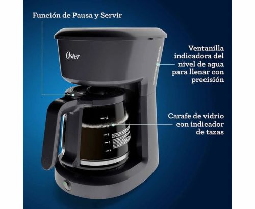 Cafetera Oster® Filtro permanente - 12 tazas / Color Negro