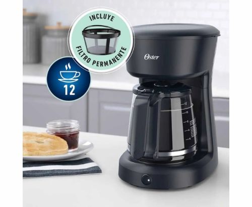Cafetera Oster® Filtro permanente - 12 tazas / Color Negro