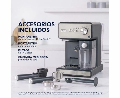 Cafetera Automática Oster® Espresso, PrimaLatte / Acero Inoxidable / BVS
