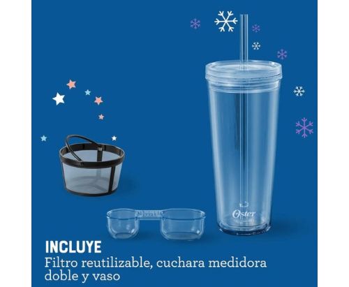 Cafetera frappé Oster® funcion licuadora / Color Negro- Plata