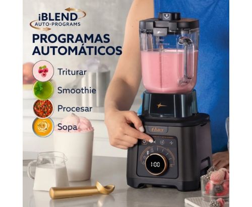 Licuadora Profesional Titan Oster 2200 W c/4 Programas , 5 Velocidades Vaso vidrio 2.5 L y Cuchilla Acero Inox. / Negra - BLSTXT-XG-013