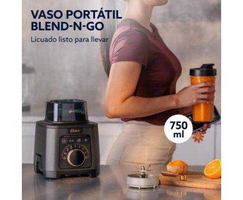 Licuadora Profesional Titan Oster 2200 W c/4 Programas , 5 Velocidades Vaso vidrio 2.5 L y Cuchilla Acero Inox. / Negra - BLSTXT-XG-013