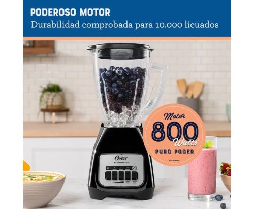 Licuadora Oster® con vaso de vidrio y dos velocidades más pulso BLSTKAGBPB
