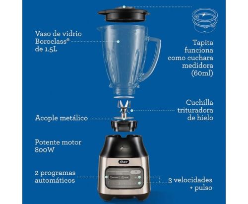 Licuadora Oster® tecnología reversible / 2 programas aut. / 3 velocidades + pulso BLSTPEG-NRT