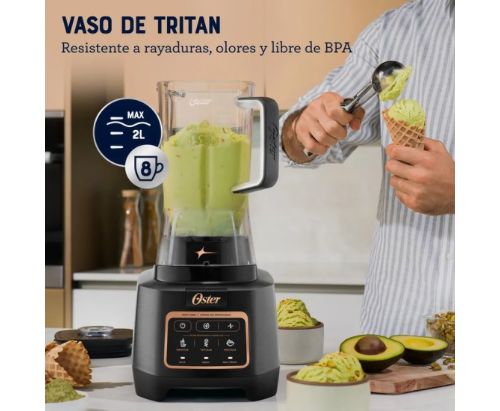 Licuadora Oster Profesional XTREME MIX, Programas Aut. iBLEND - Velocidad MAX CRUSH - Vaso de Tritan 2 L / Negro - BLSTXPT-BW