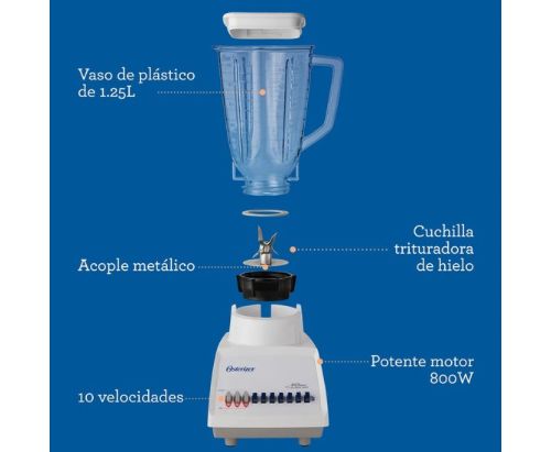 Licuadora Oster® - 10 velocidades/ Vaso plástico