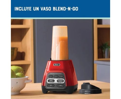 Licuadora Oster® roja / programas aut. Tecnología reversible - vaso Blend-N-Go BLSTPYG1310RBG