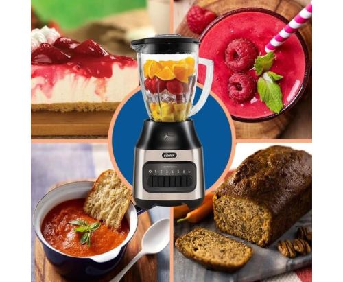 Licuadora Oster® - vaso de vidrio y 6 velocidades + pulso BLSTPEG-NPB