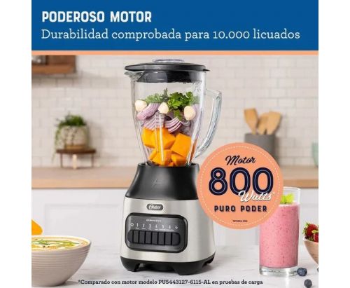 Licuadora Oster® - vaso de vidrio y 6 velocidades + pulso BLSTPEG-NPB