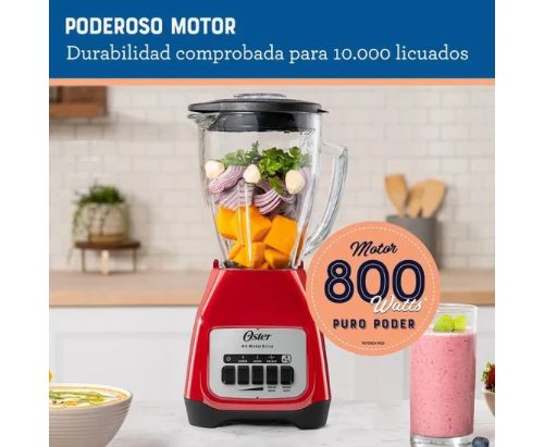 Licuadora Oster® con vaso de vidrio y dos velocidades más pulso BLSTKAGRPB