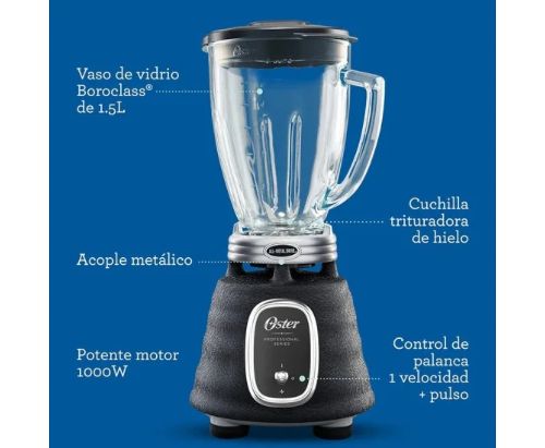 Licuadora clásica Oster® negra con interruptor de palanca BLSTBPST013