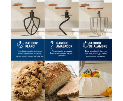 Batidora planetaria Oster® con tecnología Heatsoft™ FPSTSMPL4W