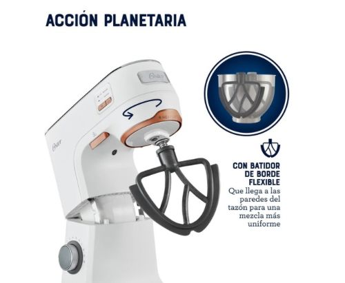 Batidora planetaria Oster® con tecnología Heatsoft™ FPSTSMPL4W