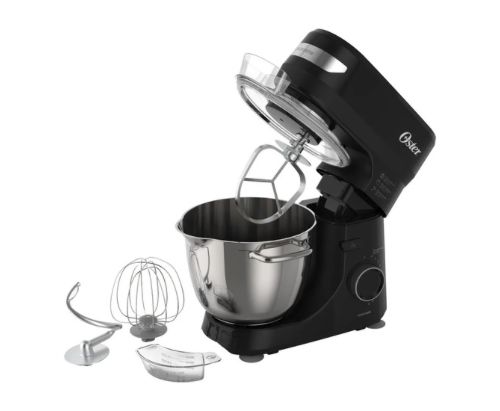 Oster® Batidora Planetaria, 12 velocidades, Tazón de Acero Inoxidable, Capacidad de 4 lt, Incluye 4 Accesorios, 850 W, Negro, FPSTSMPL2B