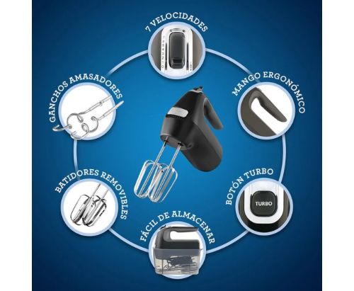 Batidora de mano Oster® 7 velocidades + función turbo FPSTHM360B