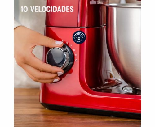 Oster Batidora Planetaria con 10 Velocidades, Tazón de 5.2 Litros de capacidad y Potente Motor de 1000 Watts, Color Rojo, FPSTSMPL3R-013