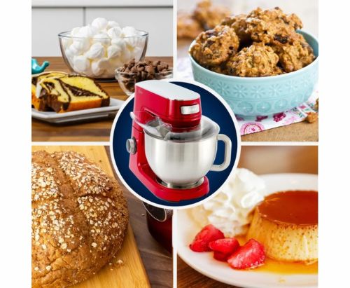 Oster Batidora Planetaria con 10 Velocidades, Tazón de 5.2 Litros de capacidad y Potente Motor de 1000 Watts, Color Rojo, FPSTSMPL3R-013