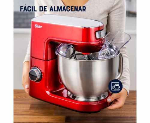 Oster Batidora Planetaria con 10 Velocidades, Tazón de 5.2 Litros de capacidad y Potente Motor de 1000 Watts, Color Rojo, FPSTSMPL3R-013