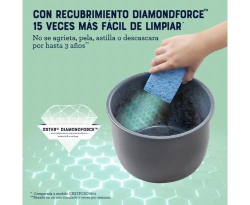 Oster® Multiolla Turbo, 5.7L de Capacidad, con 14 Funciones Predeterminadas, Funcion Turbo, Recubrimiento Oster® DiamondForce, CKSTPCECT57DF