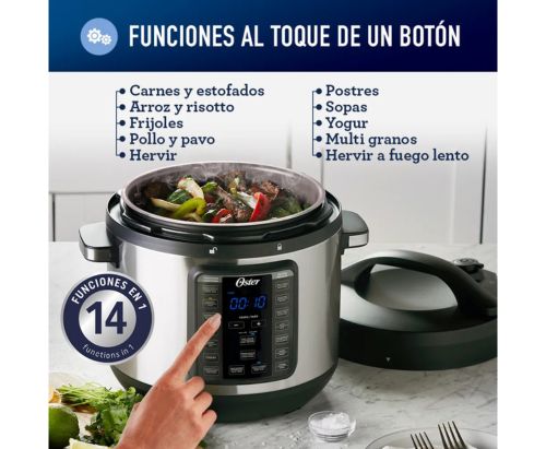 Multi-Olla rápida XL Oster® 7,5 litros y 14 funciones CKSTPCEC8801