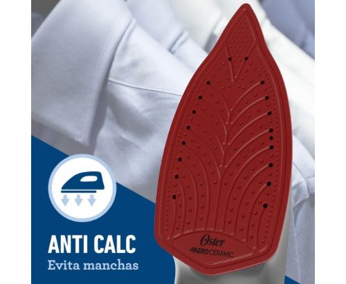 Plancha de vapor Oster® blanca perla con tecnología aerocerámica GCSTAC6901