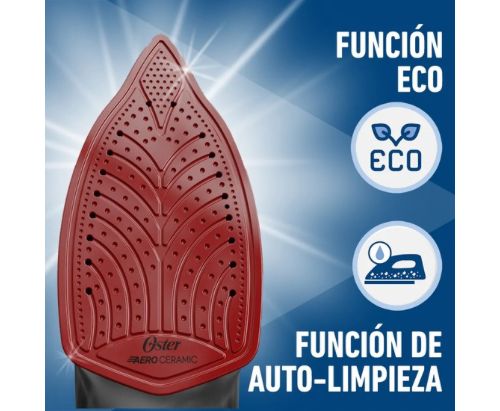 Plancha de vapor Oster® blanca perla con tecnología aerocerámica GCSTAC6901