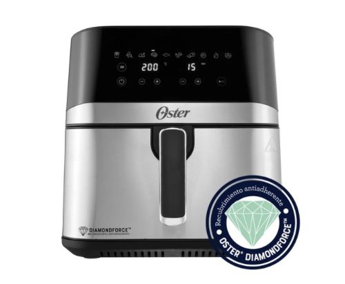 Oster® Freidora de Aire Digital, Recubrimiento Oster® DiamondForce, 7.5L de Capacidad, con 10 Programas Automáticos, CKSTAF75DSSDF