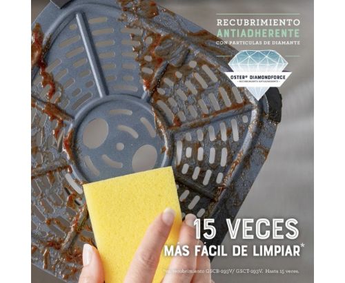 Oster® Freidora de Aire Digital, Recubrimiento Oster® DiamondForce, 7.5L de Capacidad, con 10 Programas Automáticos, CKSTAF75DSSDF