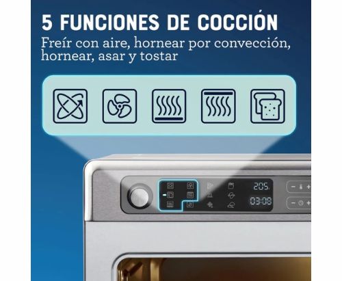Oster® Horno con Freidora de Aire Digital, Capacidad de 22L, Revestimiento Antiadherente Interno, TSSTTVDAF1NS