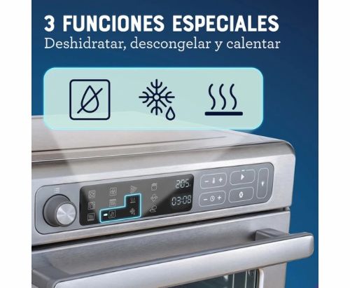 Oster® Horno con Freidora de Aire Digital, Capacidad de 22L, Revestimiento Antiadherente Interno, TSSTTVDAF1NS