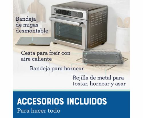 Oster® Horno con Freidora de Aire Digital, Capacidad de 22L, Revestimiento Antiadherente Interno, TSSTTVDAF1NS